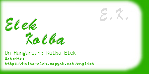 elek kolba business card